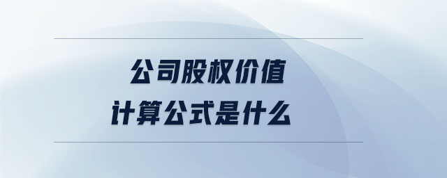 公司股權(quán)價值計算公式是什么