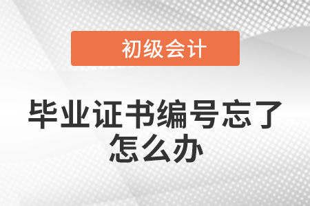 2023年初級會計職稱報名，畢業(yè)證書編號忘了怎么辦？