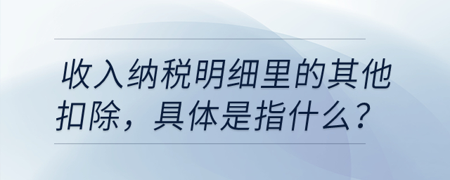 我的收入納稅明細里顯示有其他扣除，具體是指什么呢？