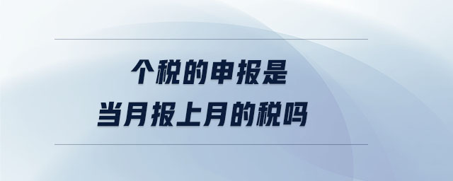 個(gè)稅的申報(bào)是當(dāng)月報(bào)上月的稅嗎