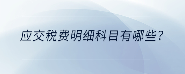 應(yīng)交稅費(fèi)明細(xì)科目有哪些？