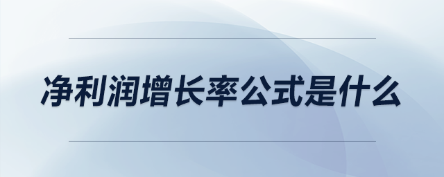 凈利潤增長率公式是什么