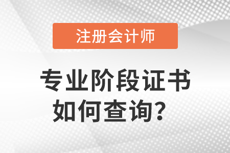 注冊會計(jì)師專業(yè)階段證書如何查詢？