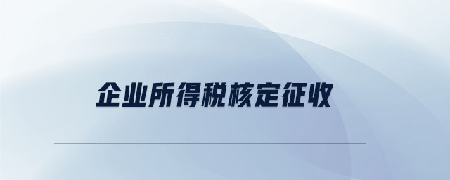 企業(yè)所得稅核定征收