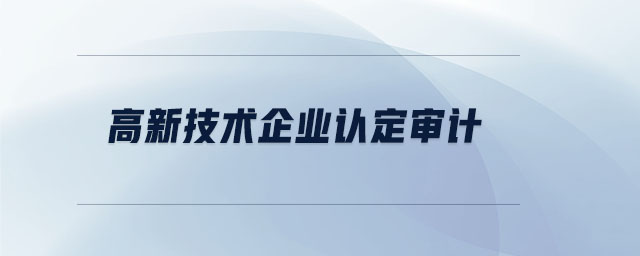 高新技術(shù)企業(yè)認(rèn)定審計