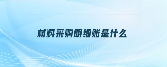 材料采購明細賬是什么