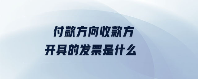 付款方向收款方開(kāi)具的發(fā)票是什么