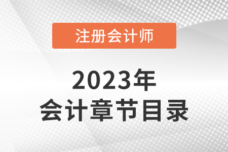 2023年注冊會計師會計章節(jié)目錄公布了嗎？