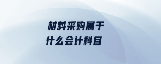 材料采購屬于什么會(huì)計(jì)科目