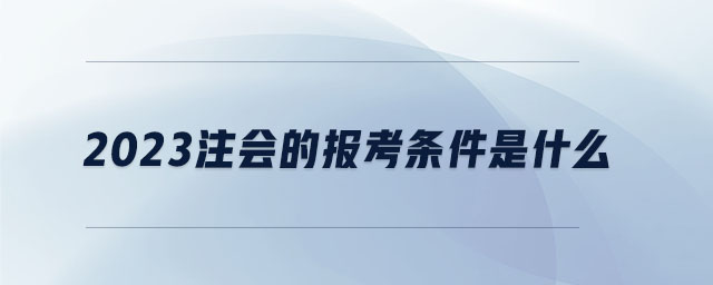 2023注會(huì)的報(bào)考條件是什么