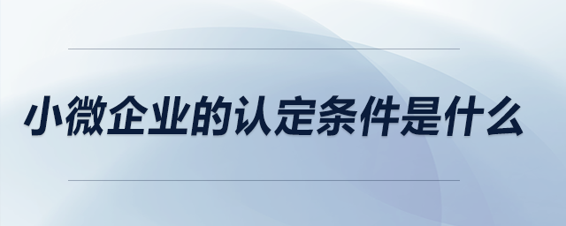 小微企業(yè)的認(rèn)定條件是什么？