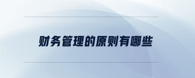 財(cái)務(wù)管理的原則有哪些