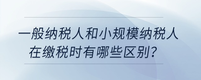 一般納稅人和小規(guī)模納稅人在繳稅時有哪些區(qū)別？