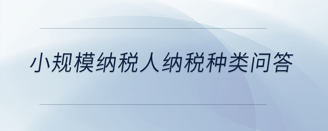 小規(guī)模納稅人納稅種類問答
