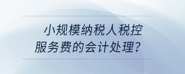小規(guī)模納稅人稅控服務(wù)費的會計處理？