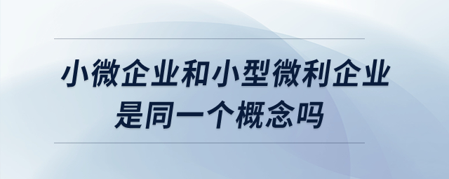 “小微企業(yè)”和“小型微利企業(yè)”是同一個(gè)概念嗎？