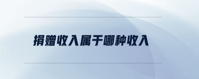 捐贈(zèng)收入屬于哪種收入