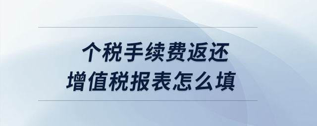 個稅手續(xù)費(fèi)返還增值稅報表怎么填？