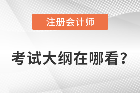 2023年cpa考試大綱在哪里看？