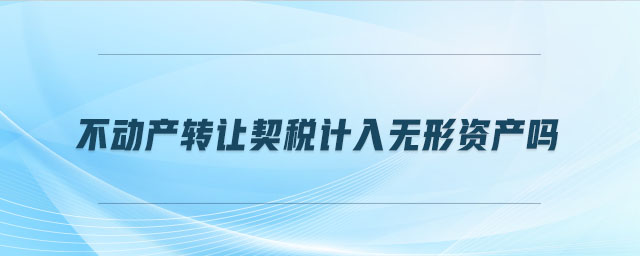 不動產(chǎn)轉(zhuǎn)讓契稅計入無形資產(chǎn)嗎