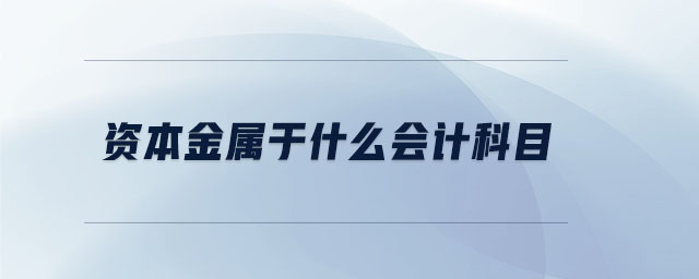 資本金屬于什么會(huì)計(jì)科目