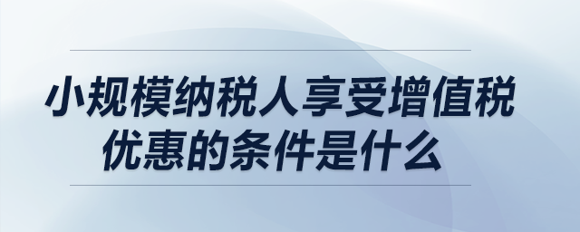小規(guī)模納稅人享受增值稅優(yōu)惠的條件是什么？