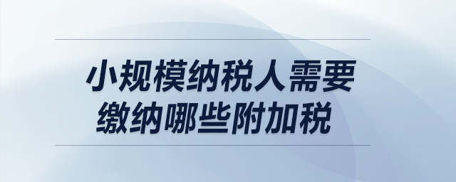 小規(guī)模納稅人需要繳納哪些附加稅？
