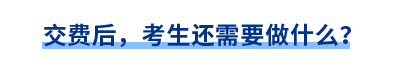 交費后，考生還需要做什么？