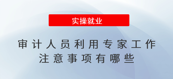 審計人員利用專家工作注意事項有哪些？