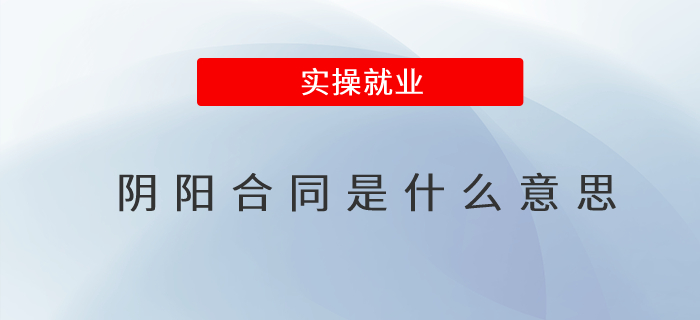 陰陽(yáng)合同是什么意思
