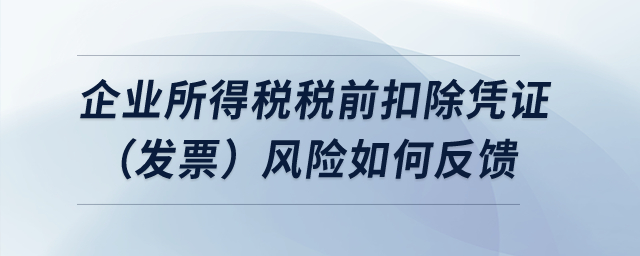 企業(yè)所得稅稅前扣除憑證（發(fā)票）風險如何反饋？