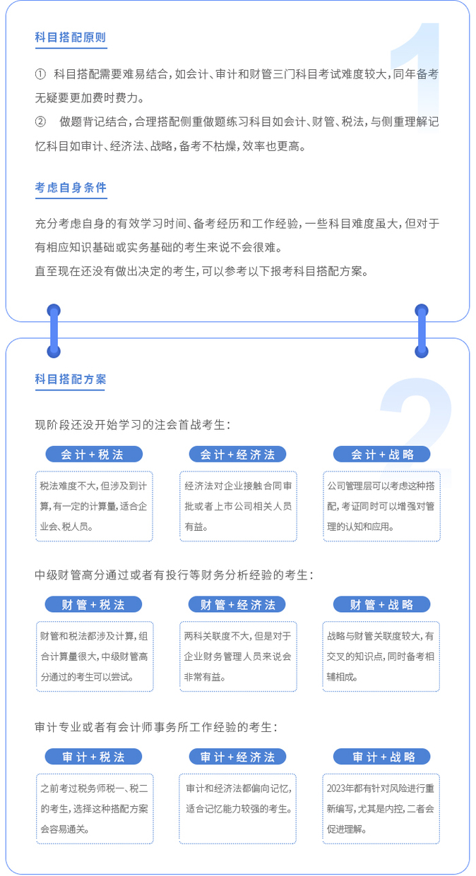 注會首戰(zhàn)考生如何搭配科目？