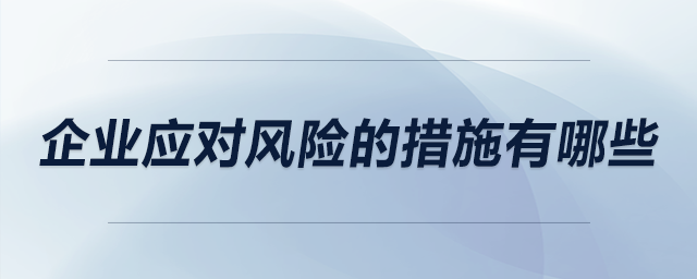 企業(yè)應(yīng)對(duì)風(fēng)險(xiǎn)的措施有哪些