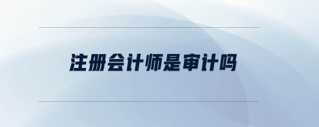 注冊(cè)會(huì)計(jì)師是審計(jì)嗎