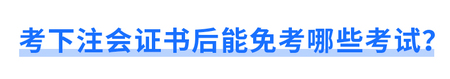 考下注會(huì)證書(shū)后能免考哪些考試？