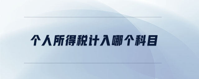 個人所得稅計入哪個科目