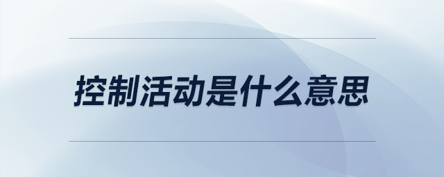 控制活動(dòng)是什么意思