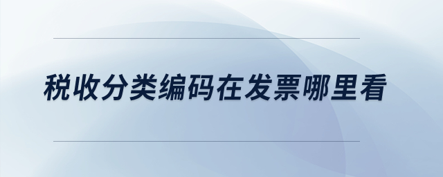 稅收分類編碼在發(fā)票哪里看？