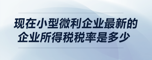 現(xiàn)在小型微利企業(yè)最新的企業(yè)所得稅稅率是多少？