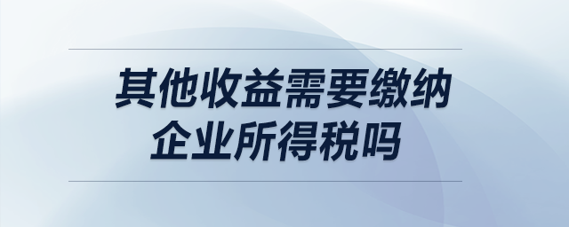 其他收益需要繳納企業(yè)所得稅嗎？