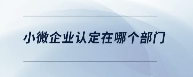 小微企業(yè)認(rèn)定在哪個(gè)部門？