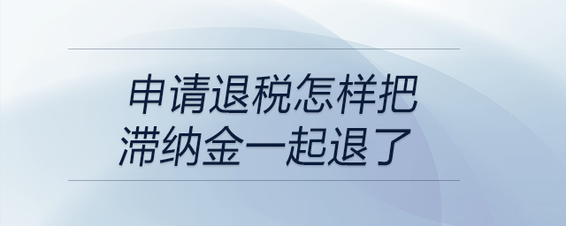 申請(qǐng)退稅怎樣把滯納金一起退了？退稅申請(qǐng)表怎么填些滯納金金額？