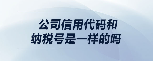 公司信用代碼和納稅號是一樣的嗎