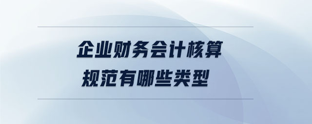 企業(yè)財務會計核算規(guī)范有哪些類型