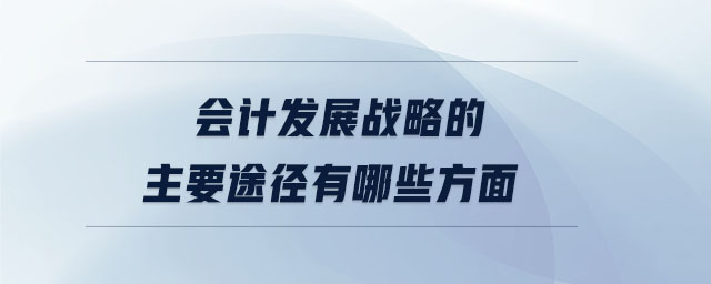會計(jì)發(fā)展戰(zhàn)略的主要途徑有哪些方面