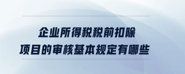 企業(yè)所得稅稅前扣除項(xiàng)目的審核基本規(guī)定有哪些