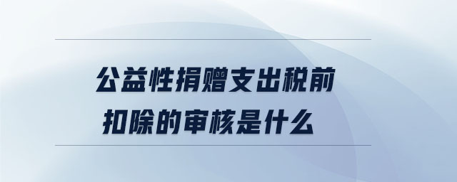 公益性捐贈(zèng)支出稅前扣除的審核是什么