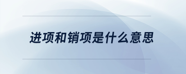 進項和銷項是什么意思？