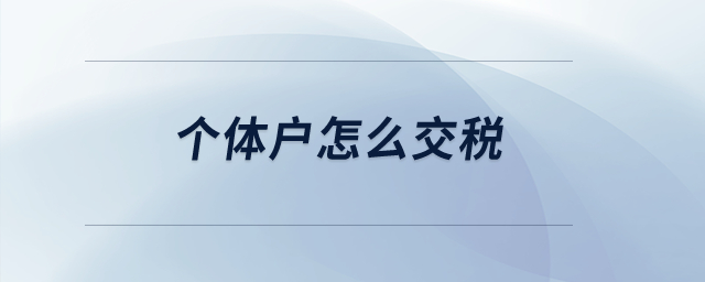 個體戶怎么交稅？