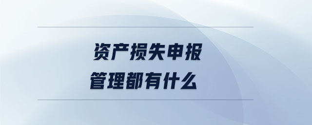 資產(chǎn)損失申報管理都有什么